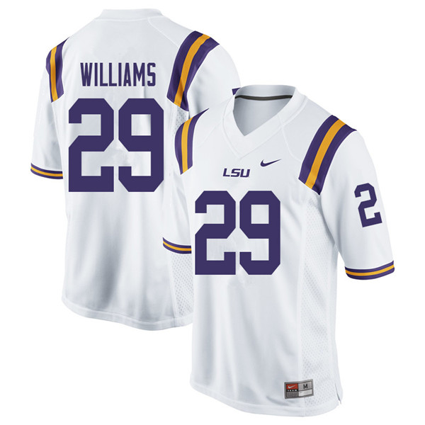 Men #29 Greedy Williams LSU Tigers College Football Jerseys Sale-White